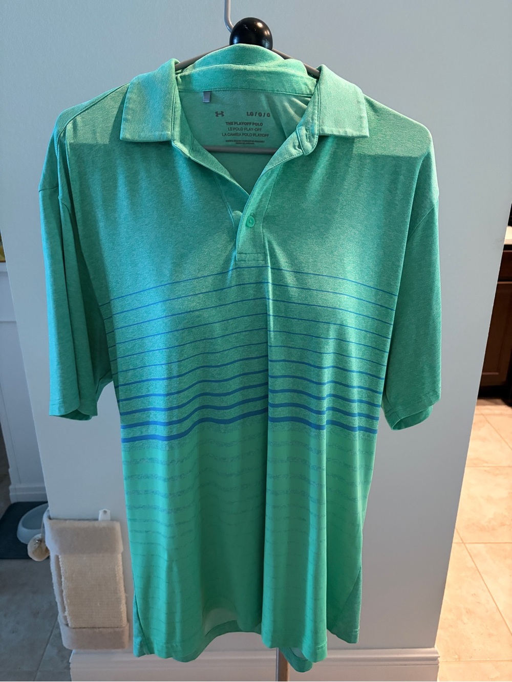 Under Armour Men's Green Striped Polo Shirt